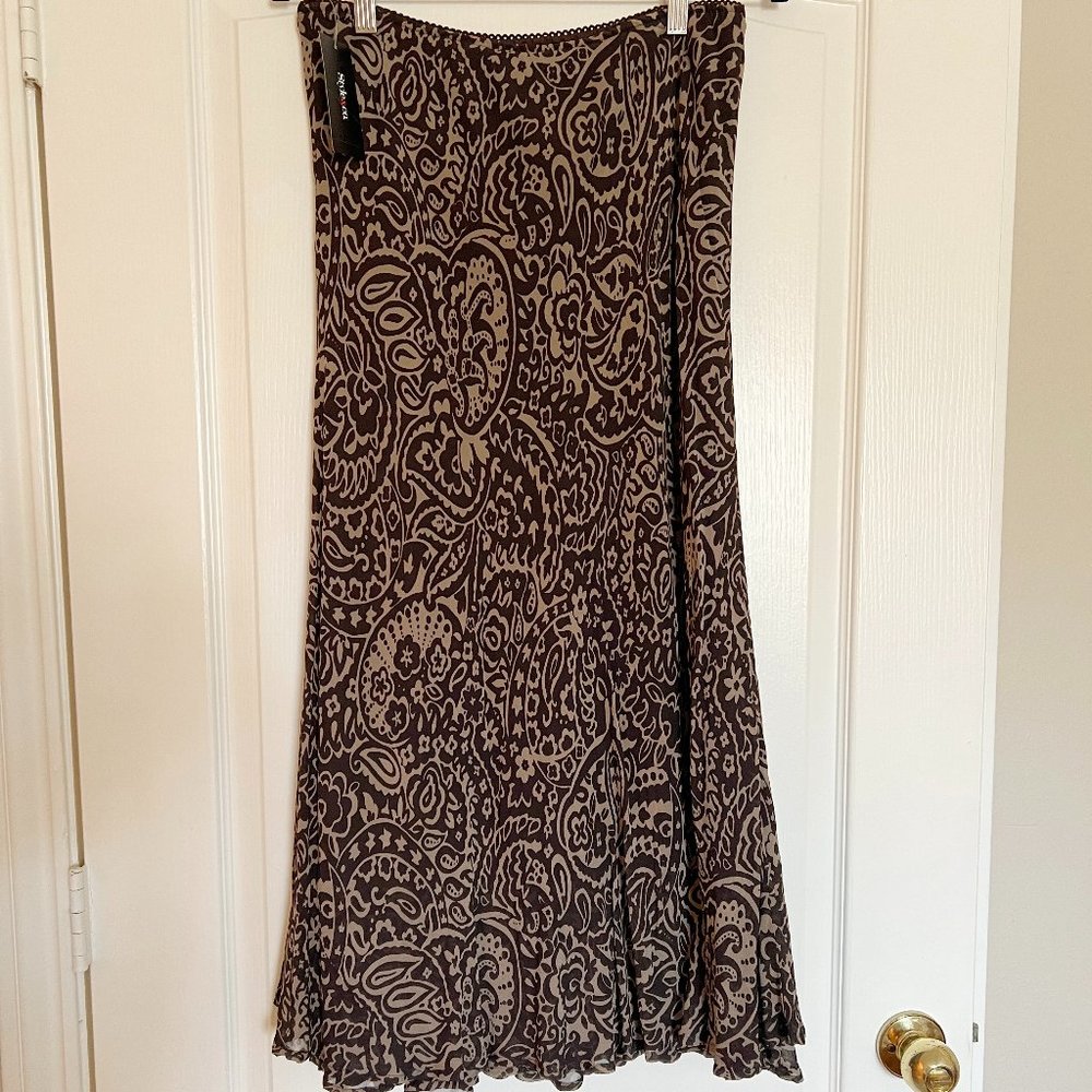 Style & Co Brown & Tan Paisley Skirt - Size 10